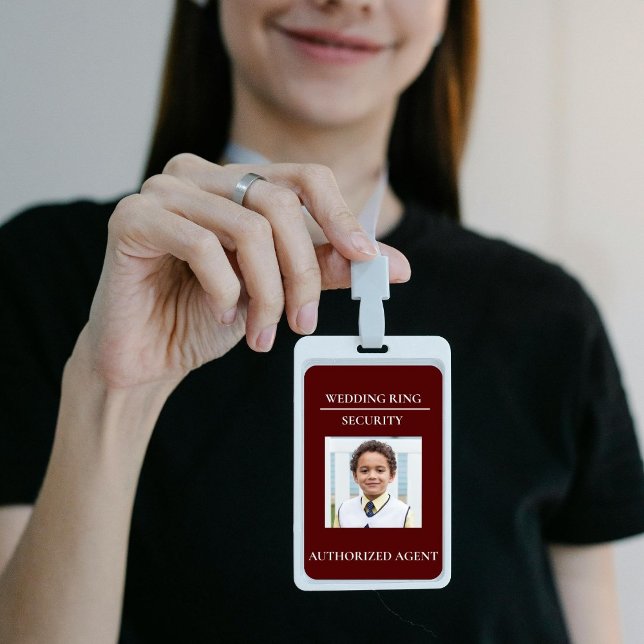 Modern Wedding Ring Security - ring bearer badge ID Badge (Creator Uploaded)