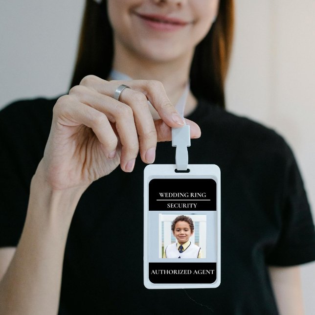 Modern Wedding Ring Security - ring bearer badge ID Badge (Creator Uploaded)