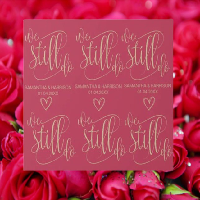 Modern Wedding Rose We still do Wrapping Paper (Elevate Your Special Day with Our Modern Wedding Rose Wrapping Paper)