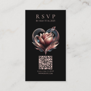 Modern Wedding RSVP Blush Pink Rose Business Card