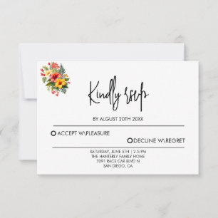 Modern Wedding RSVP Card with QR Code