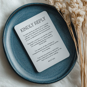 Modern Wedding RSVP Deadline Guest Reminder Card