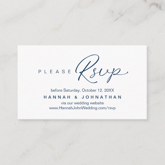 Modern Wedding RSVP online Website Enclosure Card (Front)