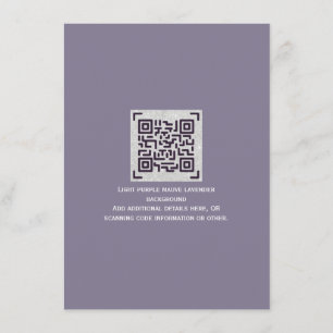 Modern Wedding RSVP with QR CODE - ANY COLOR Enclosure Card