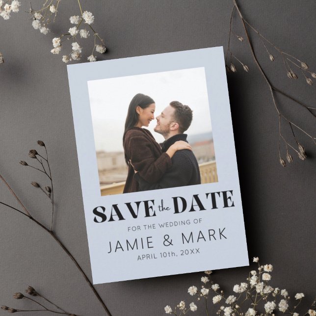 Modern Wedding Save the Date Card with Photo  (Creator Uploaded)