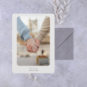 Modern Wedding SAVE THE DATE Light Silver