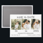 Modern Wedding Save The Date  Magnet<br><div class="desc">Introducing the Modern Wedding Save The Date Magnet, a sleek and stylish way to announce your upcoming wedding day. This magnet is designed with a contemporary flair, featuring three customisable engagement photo templates, allowing you to share more than just one special moment. The magnet’s clean layout highlights your beautiful photos...</div>