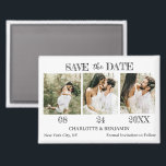 Modern Wedding Save The Date  Magnet<br><div class="desc">Introducing the Modern Wedding Save The Date Magnet, a sleek and stylish way to announce your upcoming wedding day. This magnet is designed with a contemporary flair, featuring three customisable engagement photo templates, allowing you to share more than just one special moment. The magnet’s clean layout highlights your beautiful photos...</div>