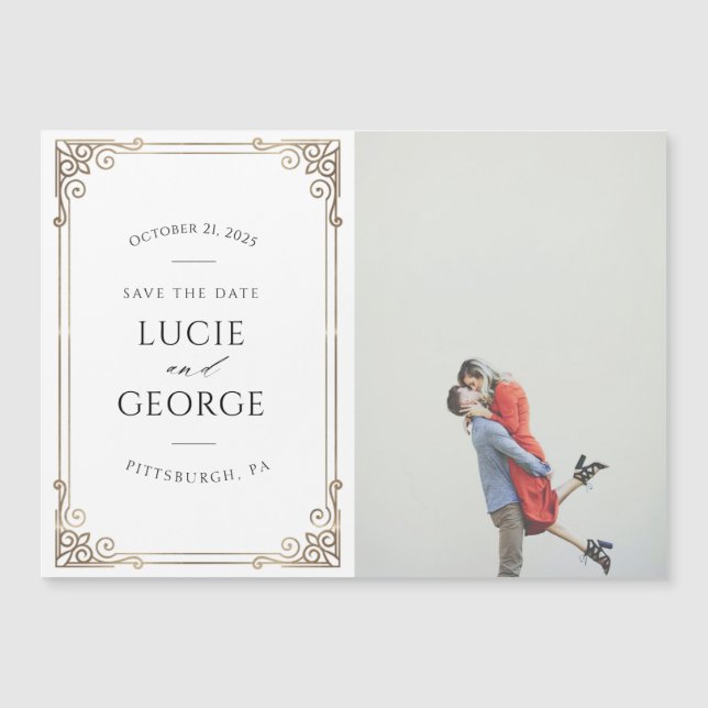 Modern Wedding Save the Date Magnet (Front)