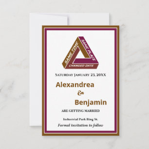 Modern Wedding Save The Date New Date Card