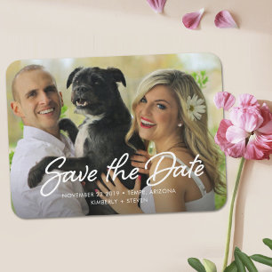 Modern Wedding Save the Date Photo Magnet