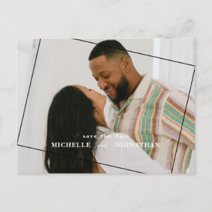 Modern Wedding Save the Date Photo QR Code Postcard