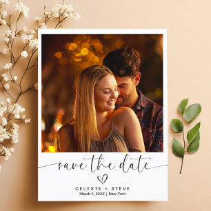 Modern Wedding Save the Date Photo Stylish Announcement Postcard
