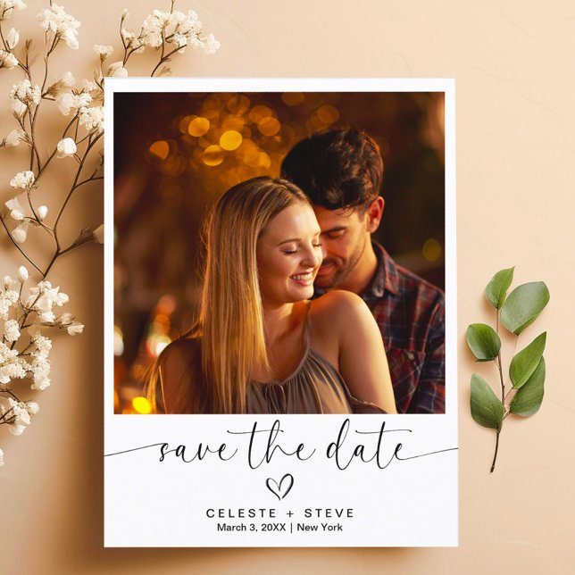 Modern Wedding Save the Date Photo Stylish Announcement Postcard (')