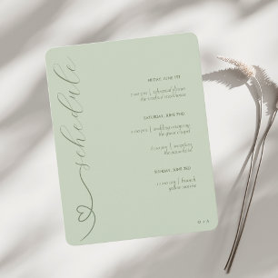 Modern Wedding   Schedule & Details   Light Sage Enclosure Card