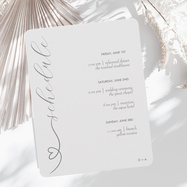 Modern Wedding | Schedule & Details | Light Silver Enclosure Card (Creator Uploaded)