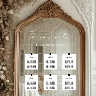 Modern Wedding Seating Chart Mirror Decal