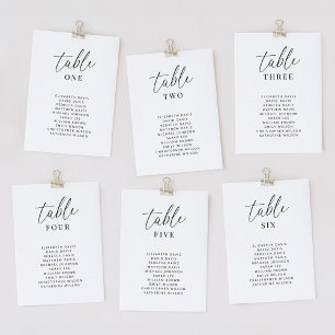 Modern Wedding Seating Chart Table Number Cards