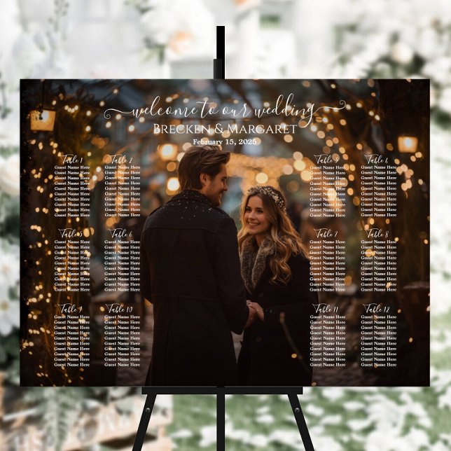 Modern wedding seating chart with photo 12 tables (Creator Uploaded)