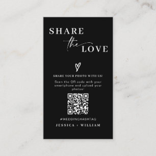 Modern Wedding Share the love QR Code Enclosure Card