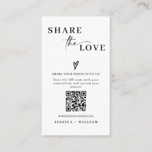 Modern Wedding Share the love QR Code Enclosure Card