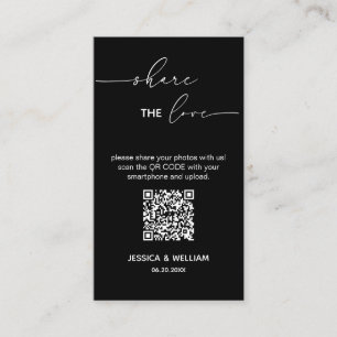 Modern Wedding Share the love Qr Code Enclosure Card