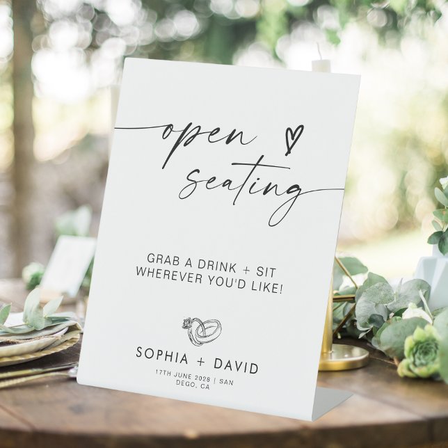 Modern Wedding Signage | Open Seating Sign  (Creator Uploaded)