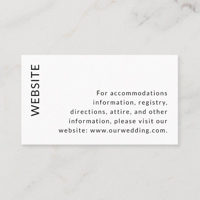 Modern Wedding Small Enclosure Card (Front)