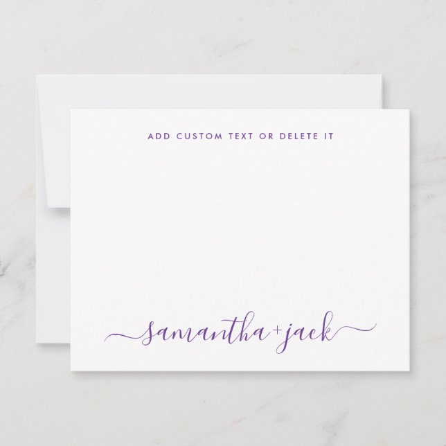 Modern Wedding Stylish Script Elegant Minimalist Card (Front)
