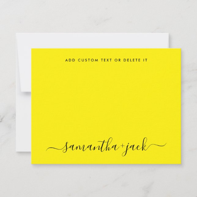 Modern Wedding Stylish Script Elegant Minimalist Card (Front)