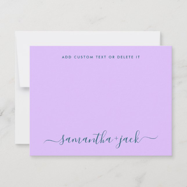 Modern Wedding Stylish Script Elegant Minimalist Card (Front)