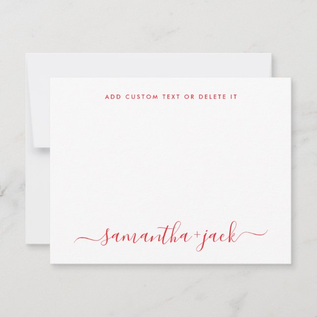 Modern Wedding Stylish Script Elegant Minimalist Card (Front)