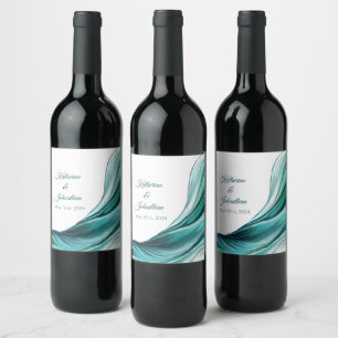 Modern Wedding Table Decor-Emerald Green- Wine Label