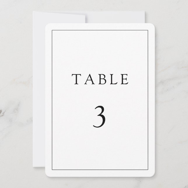 Modern Wedding Table Number Template,Decor,Minima  (Front)