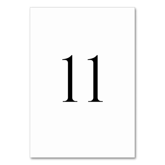 Modern Wedding Table Numbers (1–20) (Front)