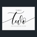 Modern Wedding Table Numbers Calligraphy - 2<br><div class="desc">Flair Wedding Table Number 2 (Black): This trendy calligraphy table number card is set in rich black, but you can change it to any colour you like just by changing your background colour!. **HOW TO CHANGE THE DESIGN COLOR: Click the "Personalise" Button. 2) Click the "ClICK TO CUSTOMIZE FURTHER" link...</div>