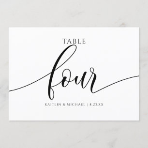 Modern Wedding Table Numbers Calligraphy - 4
