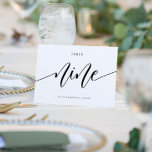 Modern Wedding Table Numbers Calligraphy - 9<br><div class="desc">Flair Wedding Table Number 9 (Black): This trendy calligraphy table number card is set in rich black, but you can change it to any colour you like just by changing your background colour!. **HOW TO CHANGE THE DESIGN COLOR: Click the "Personalise" Button. 2) Click the "ClICK TO CUSTOMIZE FURTHER" link...</div>