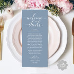 Modern Wedding Table Place Setting Thank You Card<br><div class="desc">Share the love and show your appreciation to your guests, when they sit down at their seat and read this personalised dusty blue charming thank you place card. It's a wonderful way to kick off your special day celebration! This card is sure to set the tone for an unforgettable event....</div>