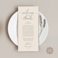 Modern Wedding Table Place Setting Thank You Card