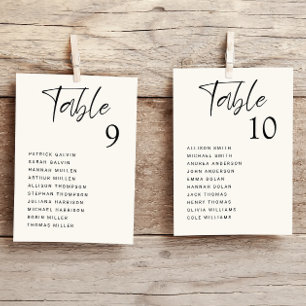 Modern Wedding Table Seating Chart Card