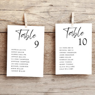 Modern Wedding Table Seating Chart Card