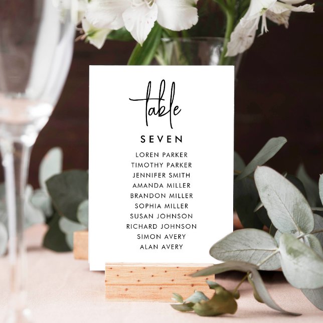 Modern Wedding Table Seating Chart Number (Creator Uploaded)
