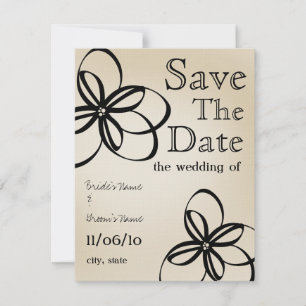 Modern Wedding Tan & Black Save The Date