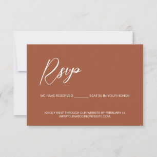 Modern wedding Terracotta QR Code reserved seats Invitation