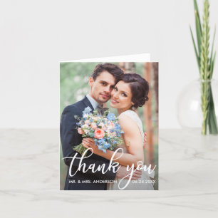 Modern Wedding Thank You Bride Groom Photo Note