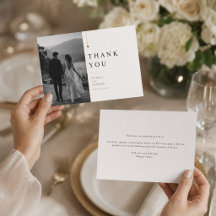 Modern Wedding Thank You Card with Photo