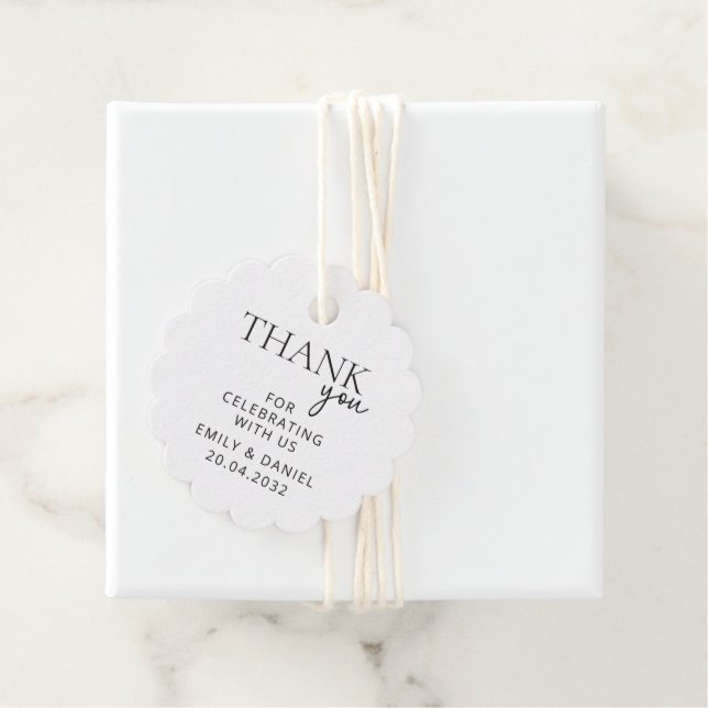 Modern wedding Thank You  Favour Tags (In Situ)