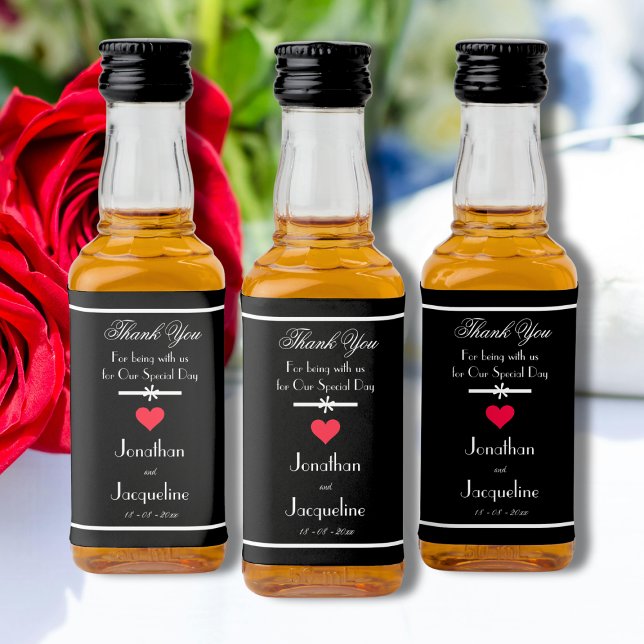 Modern Wedding Thank You Mini Liquor Bottle Label (For a Modern (or any kind) Wedding. Gorgeous Thank You Mini Liquor Bottle Labels.)