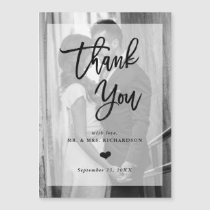 Modern Wedding Thank You   Photo with Overlay